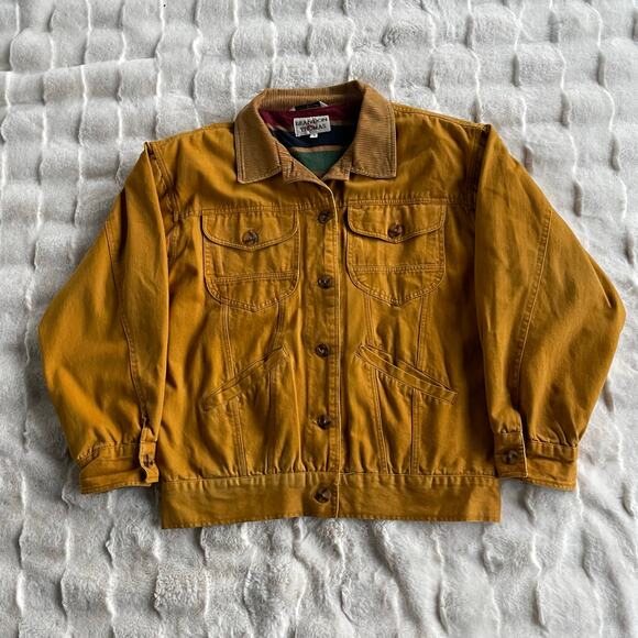 🔥Vintage Brandon Thomas Aztec Blanket Lined Chore Barn Field Trucker Jacket M - Picture 5 of 16